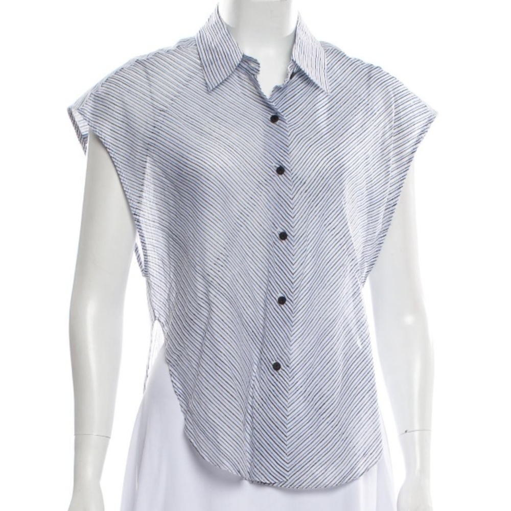 Theyskens Theory striped button down cotton shirt